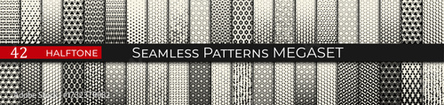Seamless geometric halftone pattern set