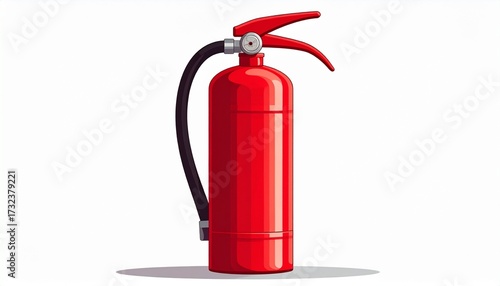 A vector drawing of a fire extinguisher flat safety symbol style isolated on white background]
