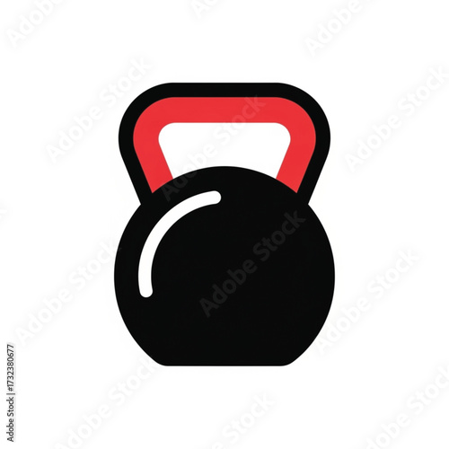 Kettlebell Icon Black Red Fitness