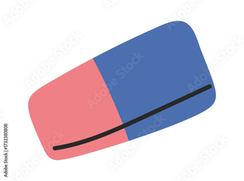 Double colored eraser hand drawn