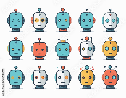 Robot head avatar emotion set