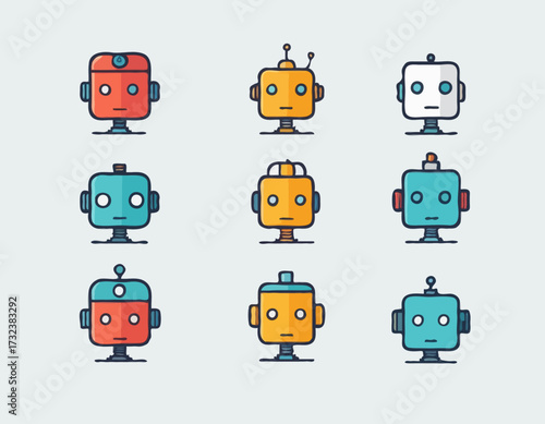 Robot head avatar emotion set