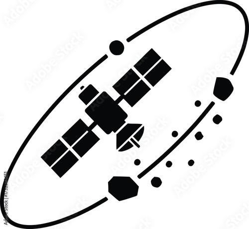 Satellite Technology Orbiting Amidst Cosmic Debris