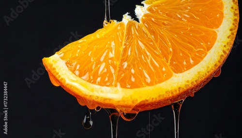 Wallpaper Mural Close-up orange slice dripping with juice Torontodigital.ca