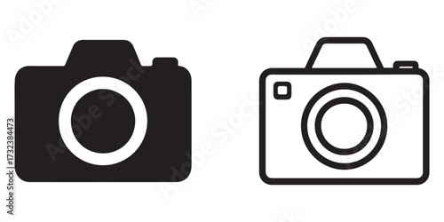 Black white camera icons photography concepts