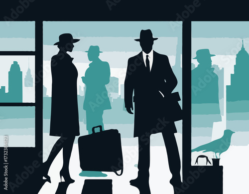 Silhouette of detective agency