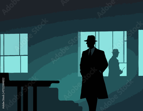 Silhouette of detective agency