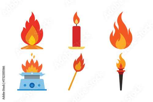 Fire Flame Vector Set