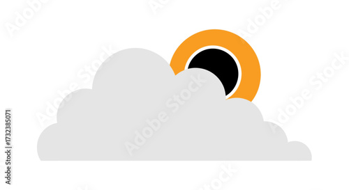 Cloud partially obscuring a sun during an eclipse.