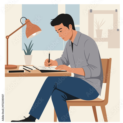 
businessman writing