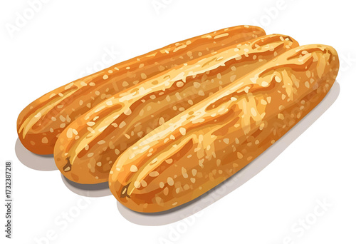 Vietnamese street food freshly baked traditional baguette bread for breakfast.