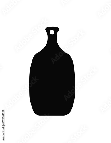black vase isolated on white