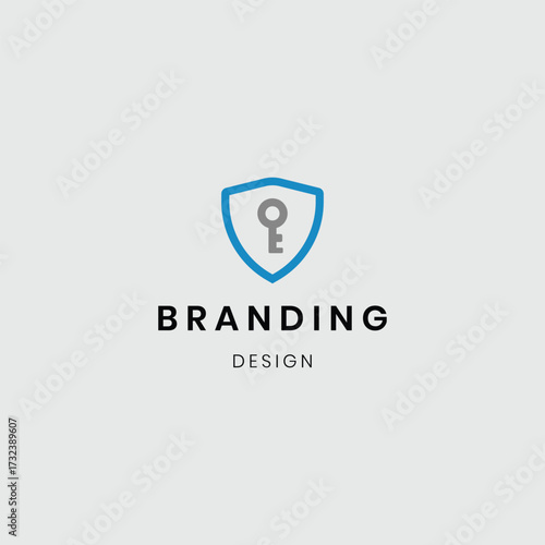 Creatively shaped security logo for eco lifestyle.