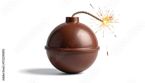 Chocolate bomb with lit fuse