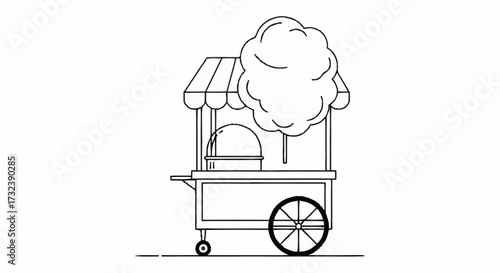 Whimsical cotton candy cart brings sweet joy to outdoor events, festivals, and summer fun