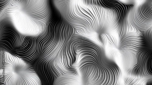 Wallpaper Mural Abstract Monochrome Pattern of Flowing Lines and Swirls with High Contrast and Depth
 Torontodigital.ca