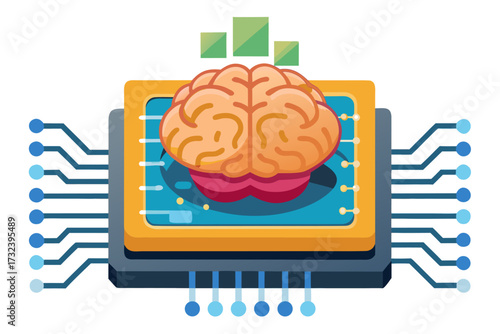 AI chip, artificial intelligence, microchip, processor, semiconductor, circuit board, neural network, machine learning, deep learning, digital brain, computer hardware, central processing unit, mother