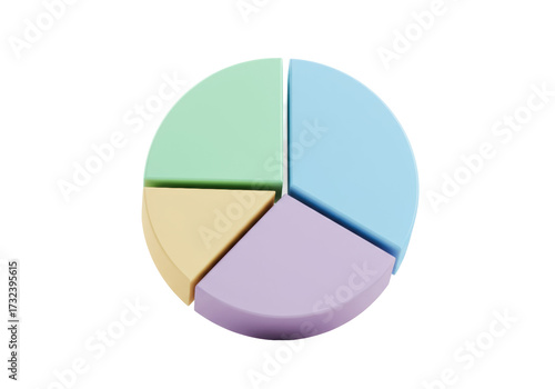 Pastel pie chart sections isolated on transparent background, colorful 3D render for data visualization and presentation Free Download Pastel pie chart sections isolated on transparent background, colorful 3D render for data visualization and presentation - GFXLoad