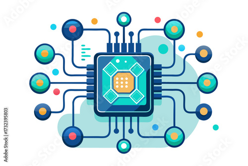 AI chip, artificial intelligence, microchip, processor, semiconductor, circuit board, neural network, machine learning, deep learning, digital brain, computer hardware, central processing unit, mother