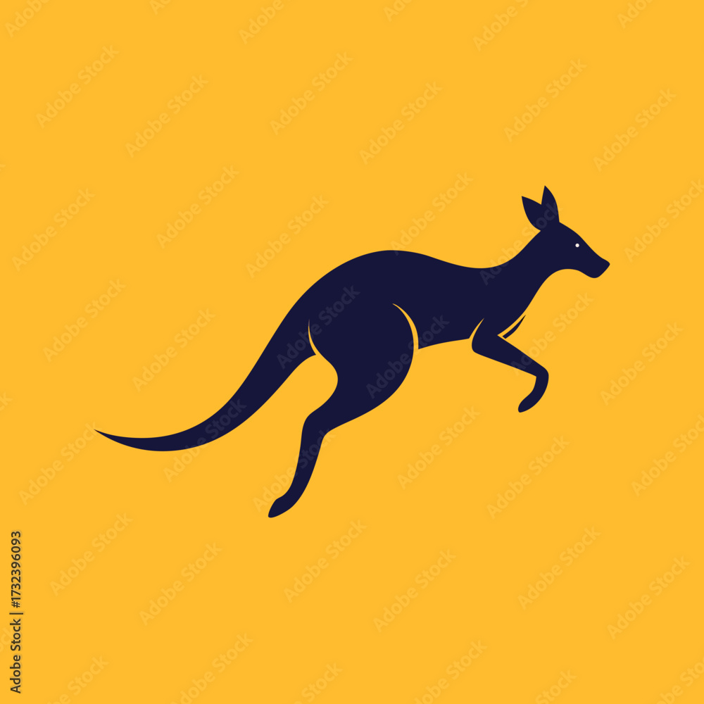 Naklejka premium silhouette of a kangaroo