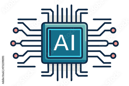 AI chip, artificial intelligence, microchip, processor, semiconductor, circuit board, neural network, machine learning, deep learning, digital brain, computer hardware, central processing unit, mother
