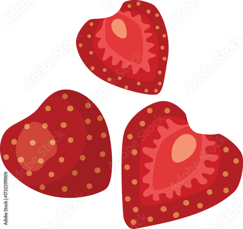 vector illustration of strawberry slices