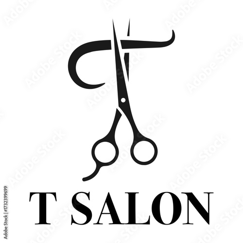 T salon flat minimalist logo design