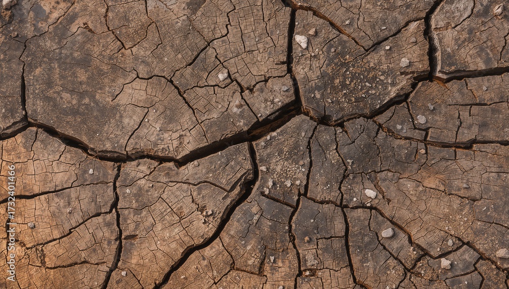 Fototapeta premium Detailed Close-up of a Cracked Tree Stump 