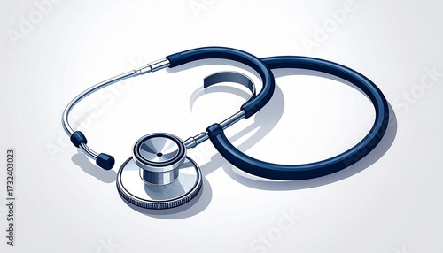 A vector illustration of a stethoscope medical symbol flat healthcare style isolated on white background
