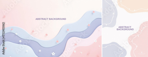 Abstract background with waves pastel color. Abstract background waves shape for design, for flyer, poster, social media template