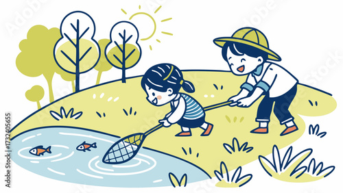 childrens explorers catch fish