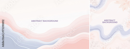 Set of Abstract background with waves pastel color. Abstract background waves shape for design, for flyer, poster, social media template