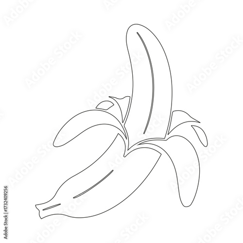 Peeled banana isolated on white background