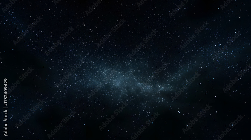 Obraz premium Glittering stars and galaxy in outer space, black background.