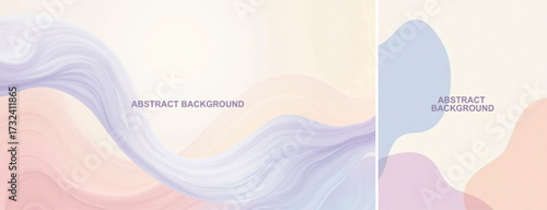 Set of Abstract background with waves pastel color. Abstract background waves shape for design, for flyer, poster, social media template