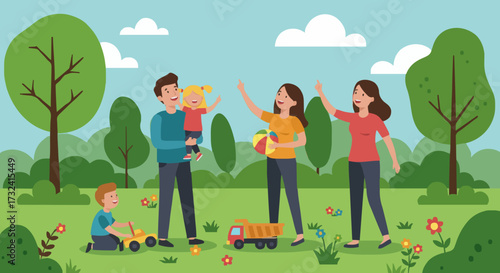 Vector illustration family life