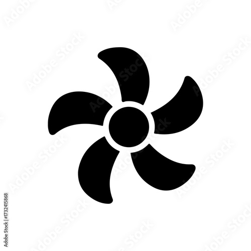 Propeller silhouette icon vector flat illustration on white background.