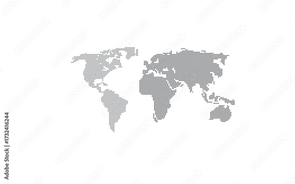 Fototapeta premium white and grey scale vector doted world map illustrator