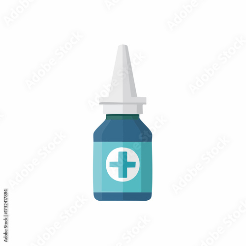 Medication Bottle with Nasal Spray Applicator Containing Medicinal Drugs for Treating Cold and Flu