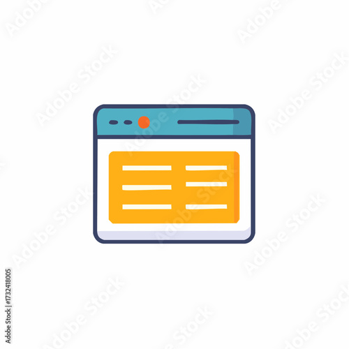 Minimalist browser window displaying abstract data rows web application interface illustration