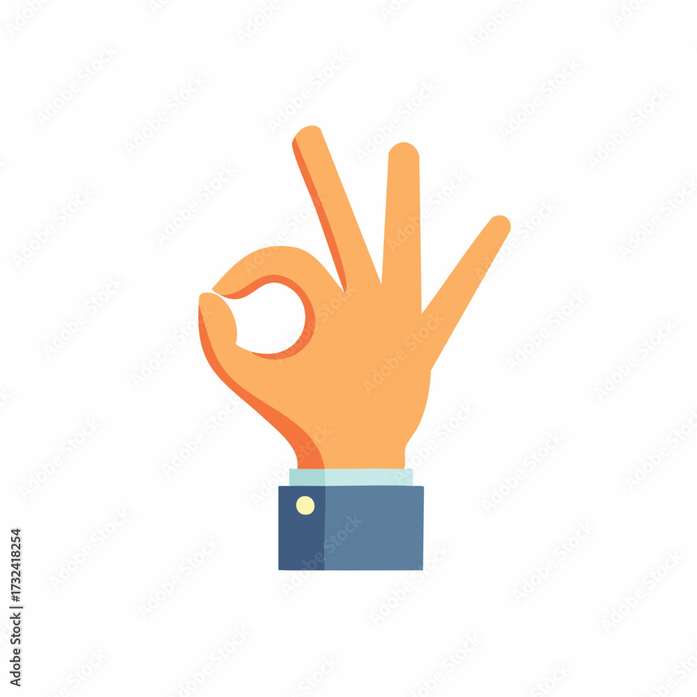 Fototapeta premium Hand Gesturing OK Perfect Agreement Success Satisfaction Approval Sign