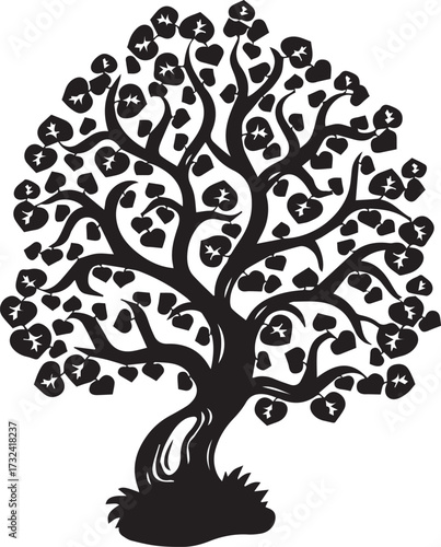 Lime tree silhouette - illustration.
