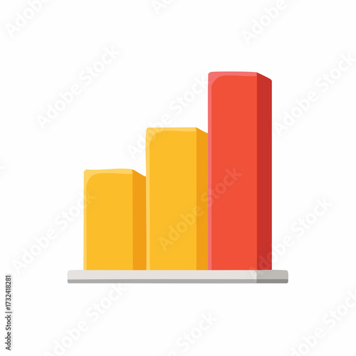 Colorful growing bar chart illustration, business success and growth