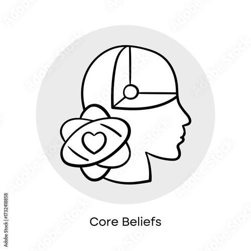 Core Beliefs Hand Drawn Icon | Human Values and Psychology Symbol