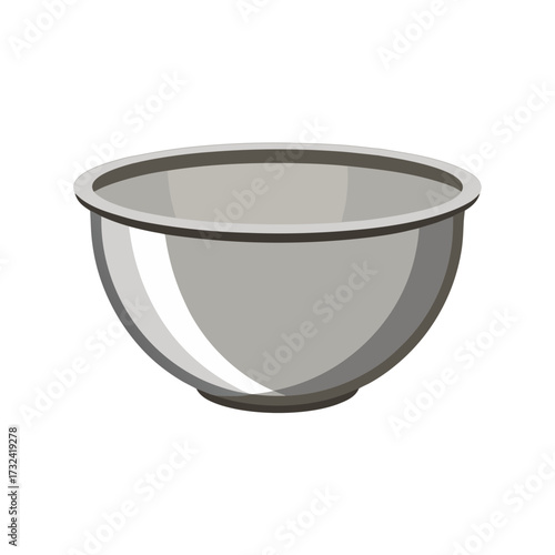 silver bowl isolated on white