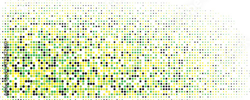 Retro-inspired background texture composed of small, brightly colored circular pixels or dots. vector illustration