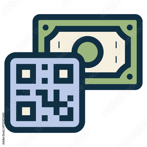 cashless qr code payment icon