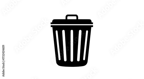 Black trash can icon