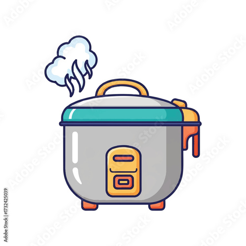 Rice Cooker with Steam Illustration