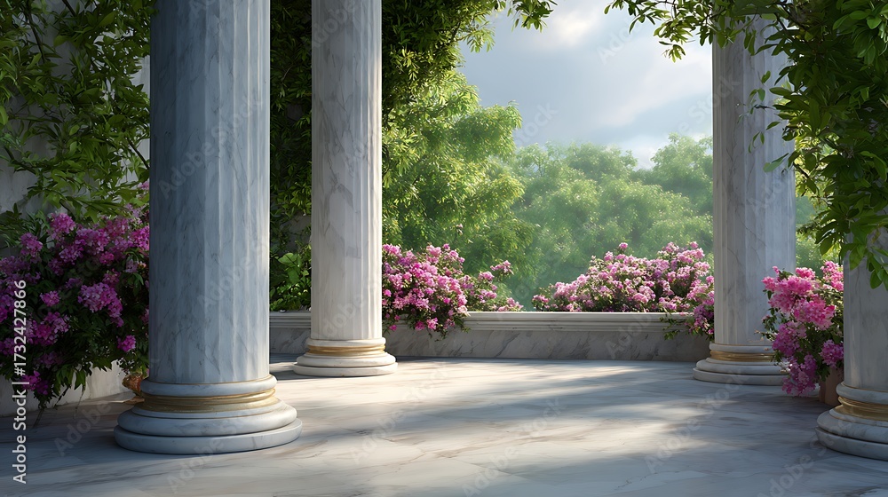 Obraz premium Empty Courtyard of an Ancient Castle or Palace